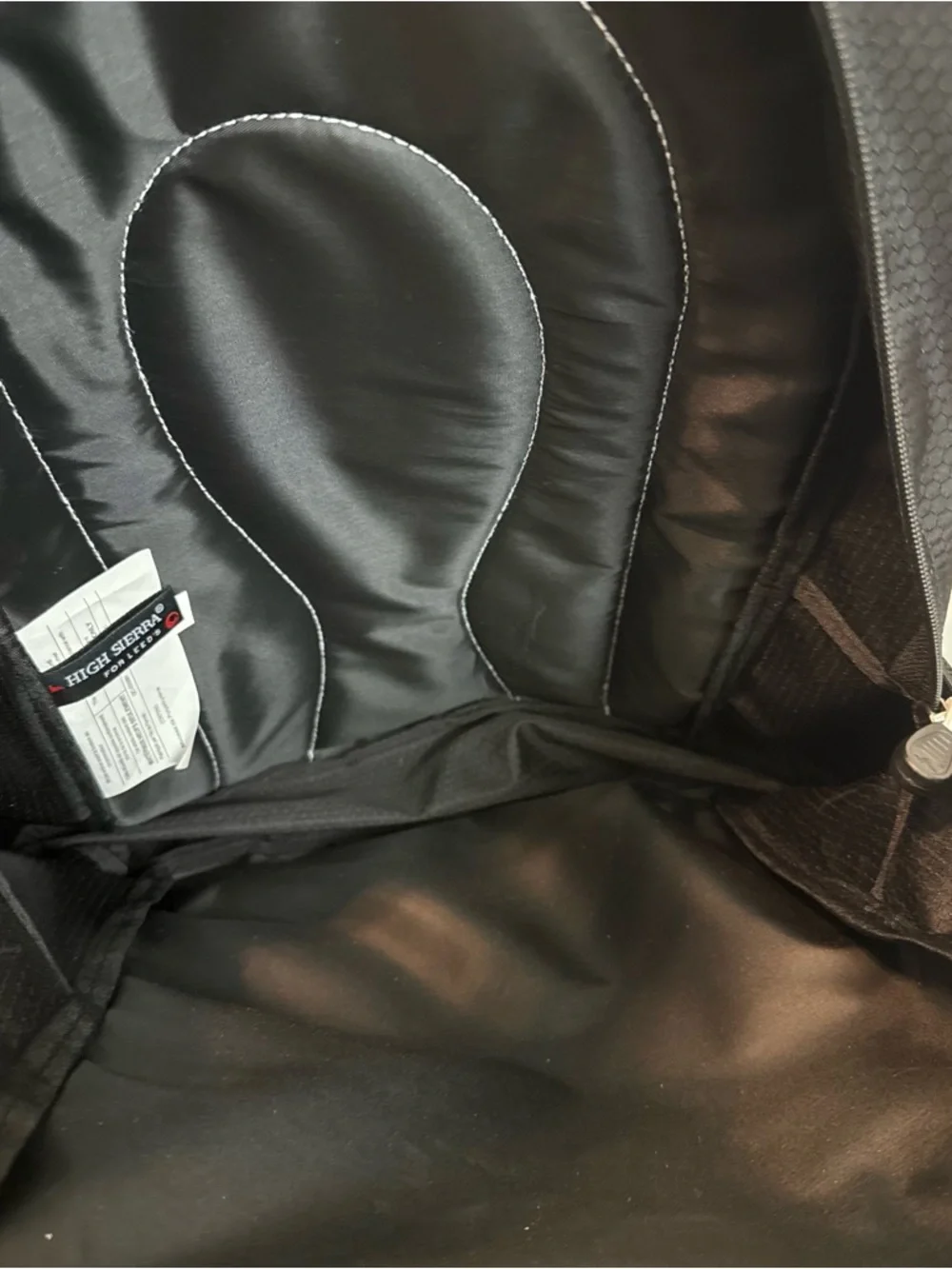High Sierra Black and Gray Backpack with Blue and Orange Logo